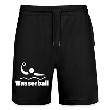 Waterpolo - Short de jogging bio TRAINER Stanley/Stella unisexe - noir - Devant - Nik (191cm) & Marisol (170cm)
