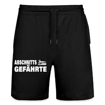 SECTION COMPANION - Stanley/Stella Trainer Unisex Organic Jogging Shorts - black - Front - Nik (191cm) & Marisol (170cm)