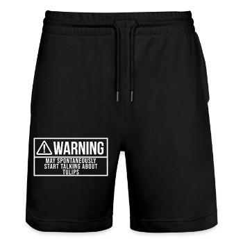 Tulpe - Stanley/Stella Unisex Bio Joggingshorts Trainer  - Schwarz - Vorne - Nik (191cm) & Marisol (170cm)