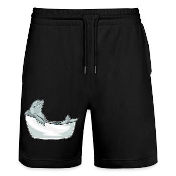 Dolphin Bathing Bathtub - Stanley/Stella Trainer Unisex Organic Jogging Shorts - black - Front - Nik (191cm) & Marisol (170cm)