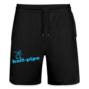 HALF-PIPE - Stanley/Stella Unisex Bio Joggingshorts Trainer  - Schwarz - Vorne - Nik (191cm) & Marisol (170cm)