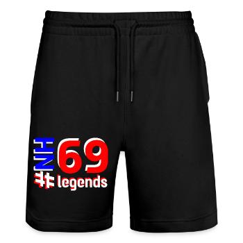 NH69 - Stanley/Stella Unisex Bio Joggingshorts Trainer  - Schwarz - Vorne - Nik (191cm) & Marisol (170cm)
