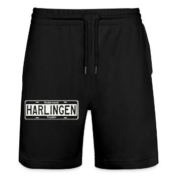 T-Shirt Harlingen Hoodie Ijsselmeer Holland - Stanley/Stella Trainer Unisex Organic Jogging Shorts - black - Front - Nik (191cm) & Marisol (170cm)