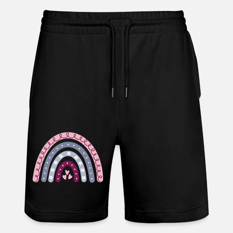 Boho Rainbow - Stanley/Stella Trainer Unisex Organic Jogging Shorts - black