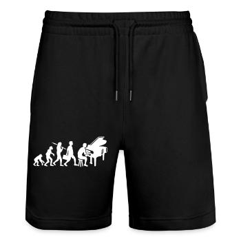 Evolution Piano Instrument Keys Playing Music - Stanley/Stella Trainer Unisex Organic Jogging Shorts - black - Front - Nik (191cm) & Marisol (170cm)
