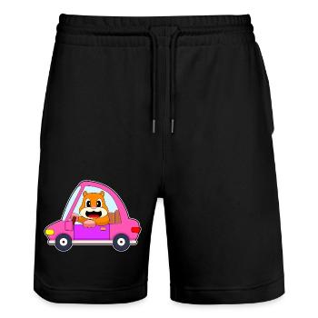 Hamster Auto - Stanley/Stella Unisex Bio Joggingshorts Trainer  - Schwarz - Vorne - Nik (191cm) & Marisol (170cm)