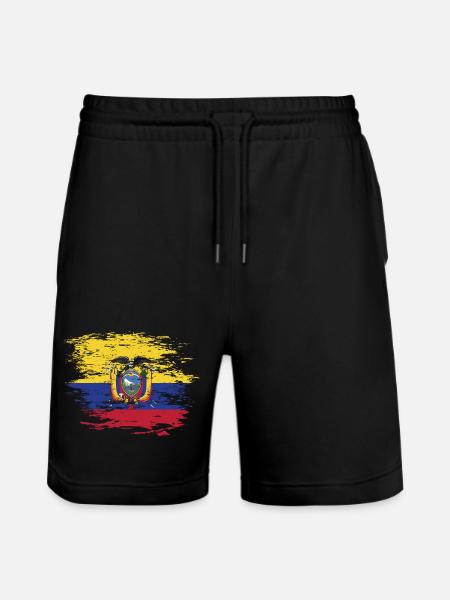 Drapeau de l'Équateur utilisé - Short de jogging bio TRAINER Stanley/Stella unisexe - noir