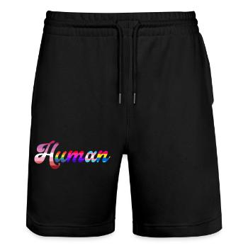 Human rights lgbtq equality gender - Stanley/Stella Trainer Unisex Organic Jogging Shorts - black - Front - Nik (191cm) & Marisol (170cm)