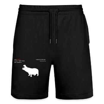 Nilpferd - Stanley/Stella Unisex Bio Joggingshorts Trainer  - Schwarz - Vorne - Nik (191cm) & Marisol (170cm)