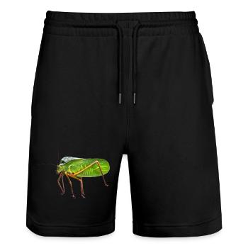 my Giant Hooded Katydid. nature pic, no graphics - Stanley/Stella Unisex Bio Joggingshorts Trainer  - Schwarz - Vorne - Nik (191cm) & Marisol (170cm)