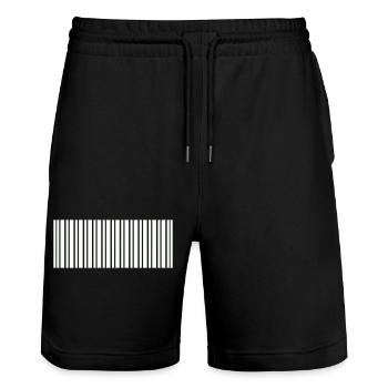 Barcode - Stanley/Stella Trainer Unisex Organic Jogging Shorts - black - Front - Nik (191cm) & Marisol (170cm)