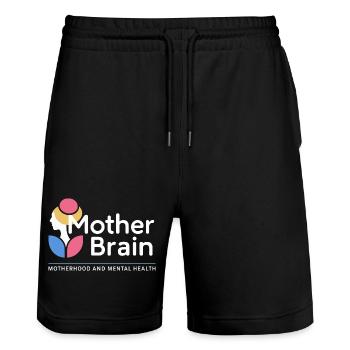 Motherhood - Stanley/Stella Trainer Unisex Organic Jogging Shorts - black - Front - Nik (191cm) & Marisol (170cm)