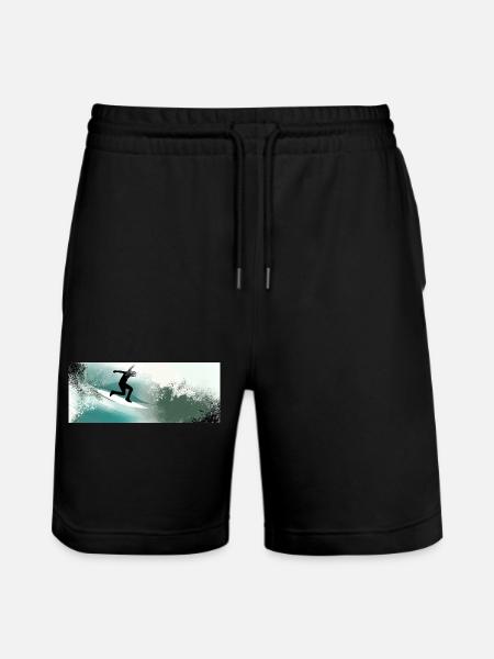Im Rausch der Wellen - Stanley/Stella Unisex Bio Joggingshorts Trainer  - Schwarz