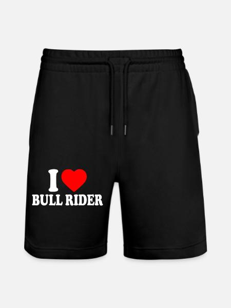I love bull rider - Stanley/Stella Trainer Unisex Organic Jogging Shorts - black