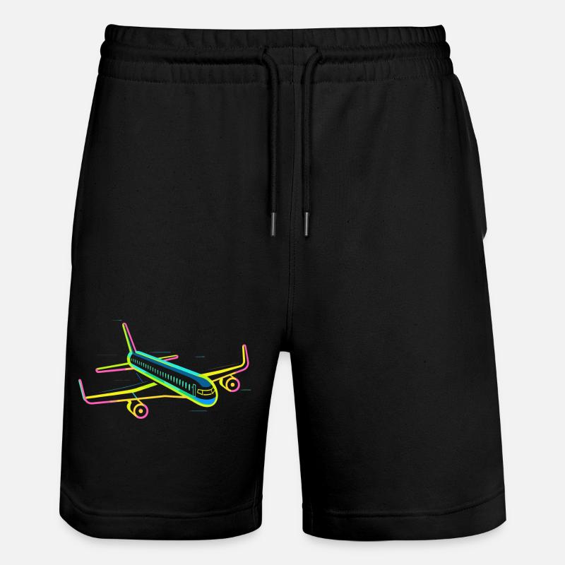 Graphique d’avion rétro - Short de jogging bio TRAINER Stanley/Stella unisexe - noir
