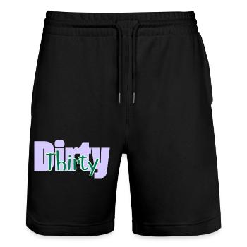 Dirty 30th Gifts - Dirty thirty - Stanley/Stella Trainer Unisex Organic Jogging Shorts - black - Front - Nik (191cm) & Marisol (170cm)