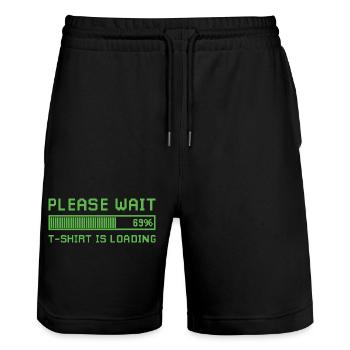Bitte warten, das Design lädt. - Stanley/Stella Unisex Bio Joggingshorts Trainer  - Schwarz - Vorne - Nik (191cm) & Marisol (170cm)