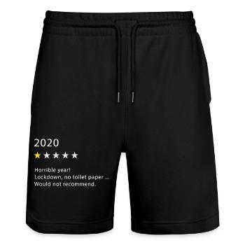 2020 - Short de jogging bio TRAINER Stanley/Stella unisexe - noir - Devant - Nik (191cm) & Marisol (170cm)