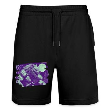 Wolfsblut - Stanley/Stella Unisex Bio Joggingshorts Trainer  - Schwarz - Vorne - Nik (191cm) & Marisol (170cm)