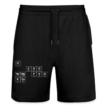 Chemische Elemente des menschlichen Körpers - Stanley/Stella Unisex Bio Joggingshorts Trainer  - Schwarz - Vorne - Nik (191cm) & Marisol (170cm)