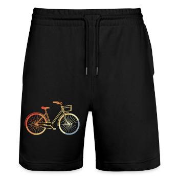 Bicycle Line Art Vintage - Stanley/Stella Trainer Unisex Organic Jogging Shorts - black - Front - Nik (191cm) & Marisol (170cm)