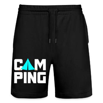 Tente de camping camping-car citations cool Van Life Outdoor - Short de jogging bio TRAINER Stanley/Stella unisexe - noir - Devant - Nik (191cm) & Marisol (170cm)