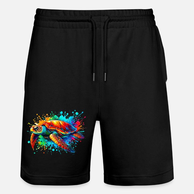Schildkröte - Stanley/Stella Unisex Bio Joggingshorts Trainer  - Schwarz