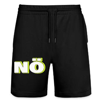 NÖ - Stanley/Stella Unisex Bio Joggingshorts Trainer  - Schwarz - Vorne - Nik (191cm) & Marisol (170cm)