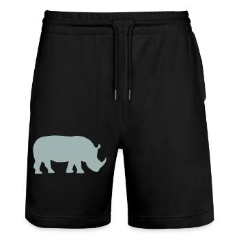 Nashorn - Stanley/Stella Unisex Bio Joggingshorts Trainer  - Schwarz - Vorne - Nik (191cm) & Marisol (170cm)