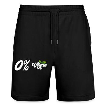 0% Vegan - Stanley/Stella Unisex Bio Joggingshorts Trainer  - Schwarz - Vorne - Nik (191cm) & Marisol (170cm)