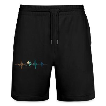 Heartbeat Retro VR-Headset - Stanley/Stella Unisex Bio Joggingshorts Trainer  - Schwarz - Vorne - Nik (191cm) & Marisol (170cm)