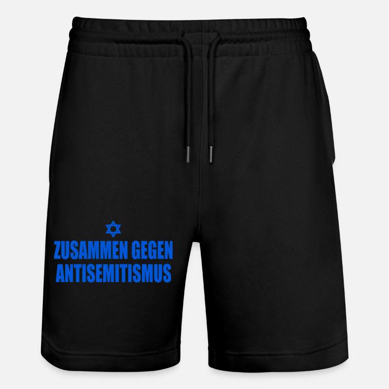 zusammen gegen antisemitismus - Stanley/Stella Unisex Bio Joggingshorts Trainer  - Schwarz