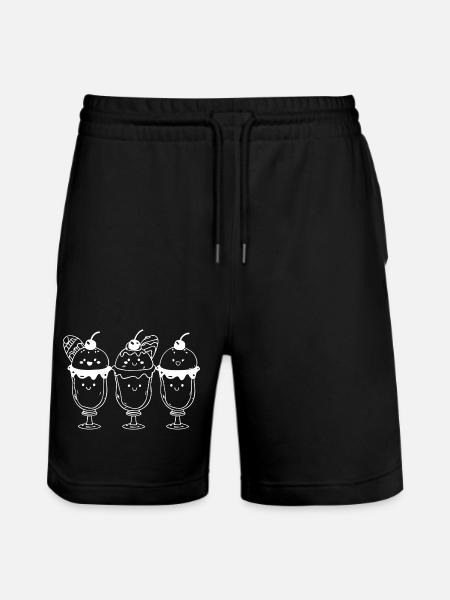 cream sundae comic look - Stanley/Stella Trainer Unisex Organic Jogging Shorts - black