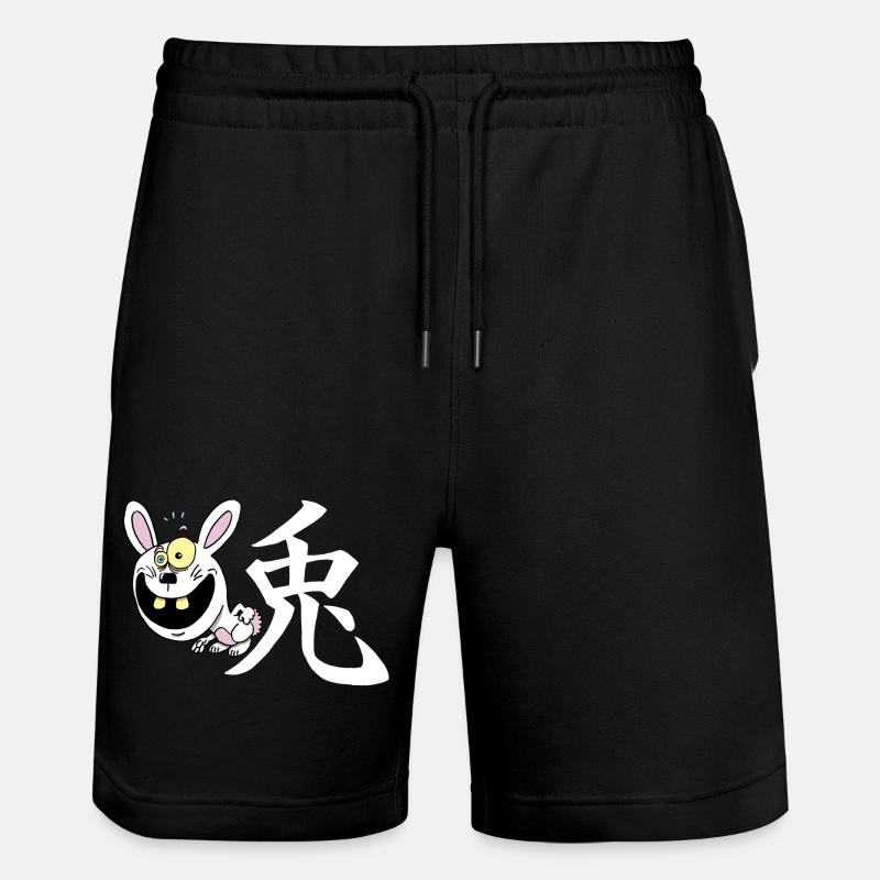 Lapin fou manga - Short de jogging bio TRAINER Stanley/Stella unisexe - noir