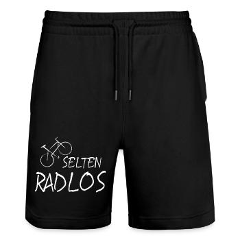 Radfahren Sprüche lustig Geschenk Selten Radlos - Stanley/Stella Unisex Bio Joggingshorts Trainer  - Schwarz - Vorne - Nik (191cm) & Marisol (170cm)