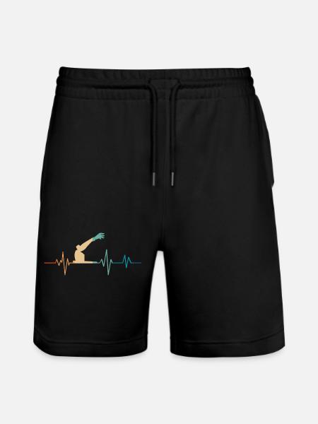 Retro Heartbeat Robotic Arm - Stanley/Stella Trainer Unisex Organic Jogging Shorts - black