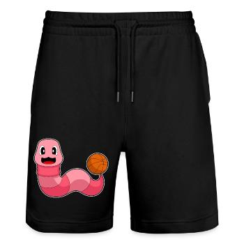 ver basketteur basketteur basket-ball - Short de jogging bio TRAINER Stanley/Stella unisexe - noir - Devant - Nik (191cm) & Marisol (170cm)