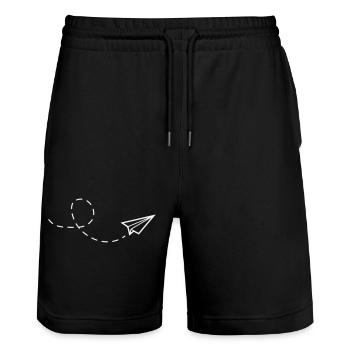 Avion en papier - Short de jogging bio TRAINER Stanley/Stella unisexe - noir - Devant - Nik (191cm) & Marisol (170cm)