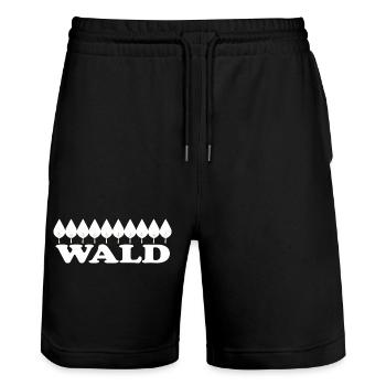 FOREST - Stanley/Stella Trainer Unisex Organic Jogging Shorts - black - Front - Nik (191cm) & Marisol (170cm)