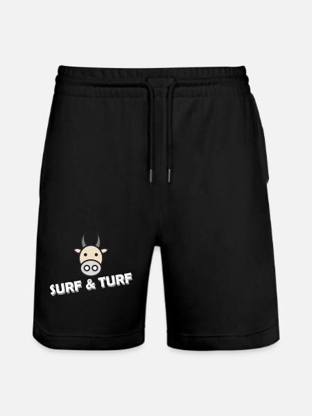 SURF & TURF - Stanley/Stella Trainer Unisex Organic Jogging Shorts - black