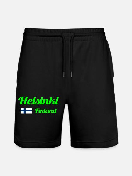 Helsinki Finland - Stylish prints - Stanley/Stella Trainer Unisex Organic Jogging Shorts - black