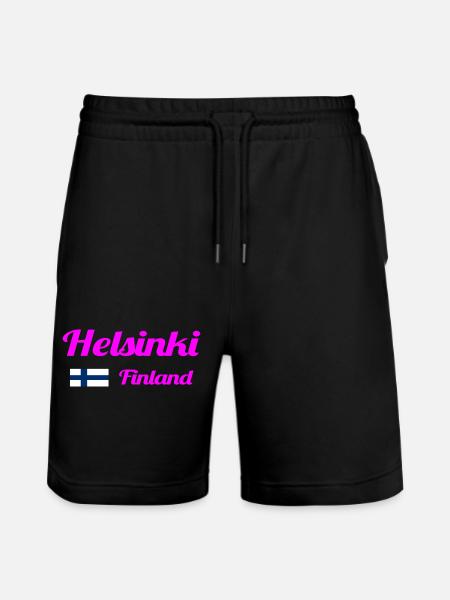 Helsinki Finland - Stylish prints - Stanley/Stella Trainer Unisex Organic Jogging Shorts - black