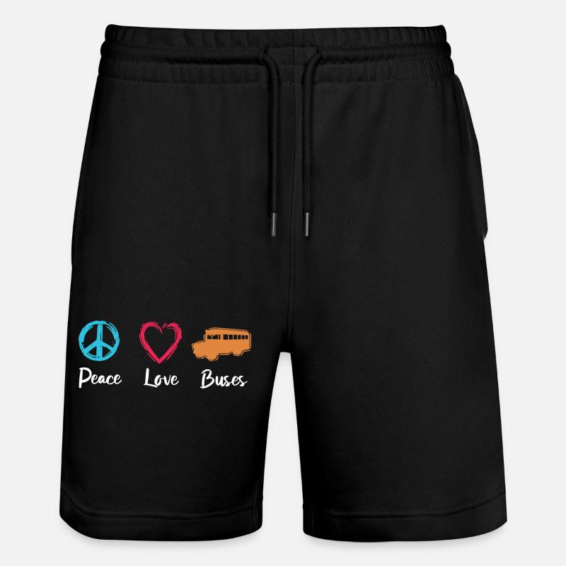 Peace Love Buses - Stanley/Stella Trainer Unisex Organic Jogging Shorts - black