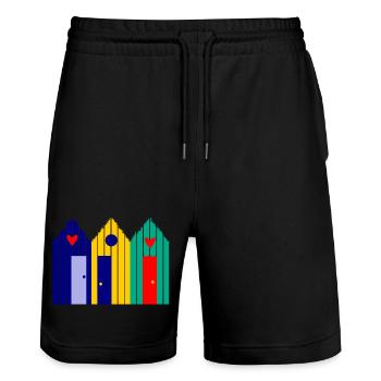 Jahrestag. Jubiläumsdekade. Humor. komisch - Stanley/Stella Unisex Bio Joggingshorts Trainer  - Schwarz - Vorne - Nik (191cm) & Marisol (170cm)