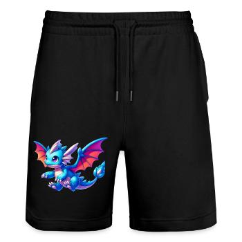 Dragon - Stanley/Stella Trainer Unisex Organic Jogging Shorts - black - Front - Nik (191cm) & Marisol (170cm)