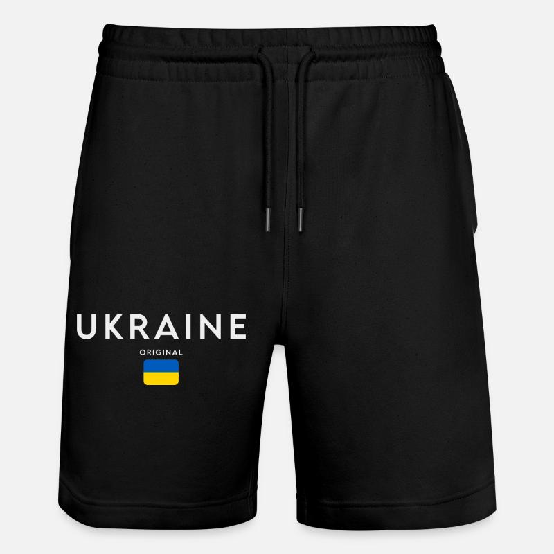 Drapeau ukrainien, fierté ukrainienne - Short de jogging bio TRAINER Stanley/Stella unisexe - noir
