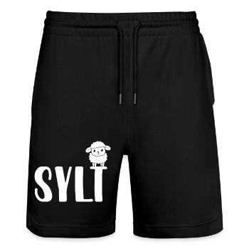 Sweet Sheep Sylt - Short de jogging bio TRAINER Stanley/Stella unisexe - noir - Devant - Nik (191cm) & Marisol (170cm)