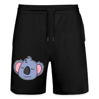 Koala tête d’animal fatigué - Short de jogging bio TRAINER Stanley/Stella unisexe - noir - Devant - Nik (191cm) & Marisol (170cm)