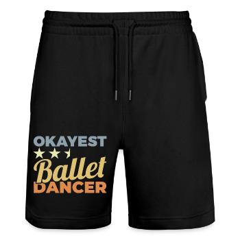 Ballet moyen - Short de jogging bio TRAINER Stanley/Stella unisexe - noir - Devant - Nik (191cm) & Marisol (170cm)