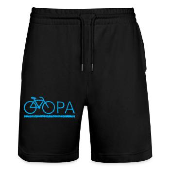 bester Opa Fahrrad Mountainbike Radeln Kritzeln - Stanley/Stella Unisex Bio Joggingshorts Trainer  - Schwarz - Vorne - Nik (191cm) & Marisol (170cm)